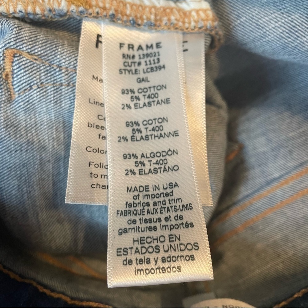 Frame Le Crop Bell Gail Jeans Sz. 28 - Picture 14 of 15